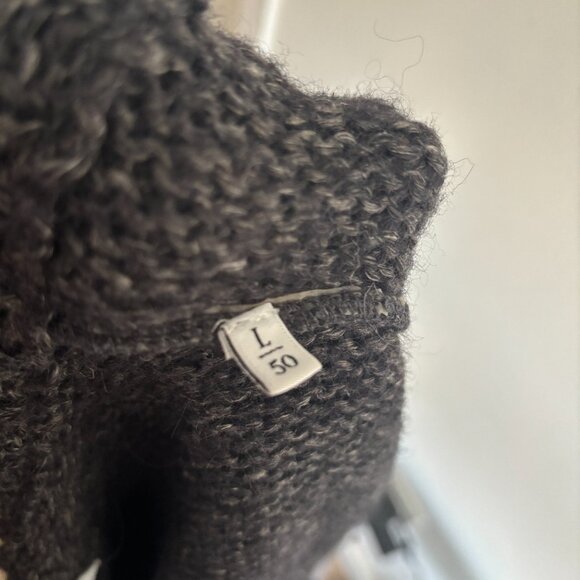Our Legacy Grey High Neck Alpaca Linen Wool Chunky Knit Cardigan 40 M- L - Picture 13 of 13